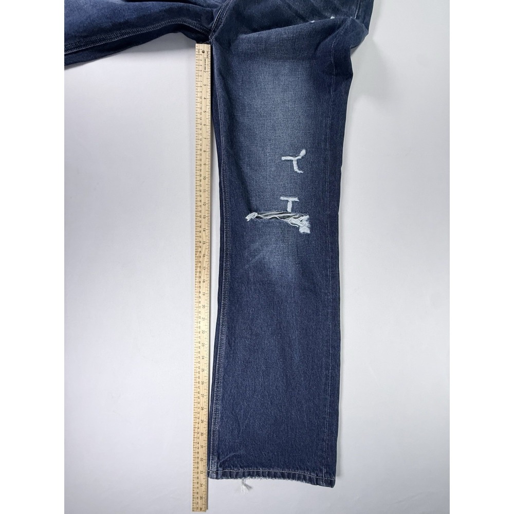 Flying Monkey Jeans Womens 29 High Rise Wide Leg Distressed Raw Hem Blue F4570D - Picture 4 of 9